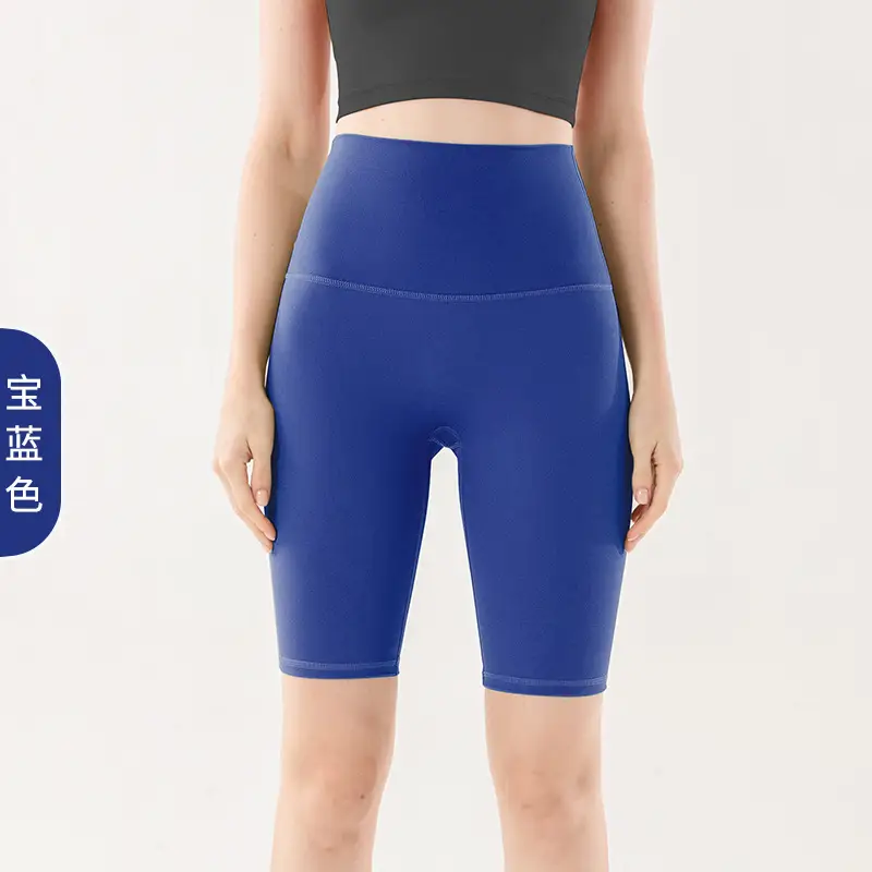 Women's Blue High Waist Yoga Shorts Summer Wear - Image 14