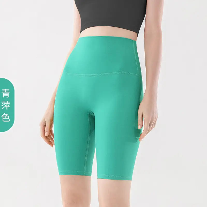 Women's Blue High Waist Yoga Shorts Summer Wear - Image 15