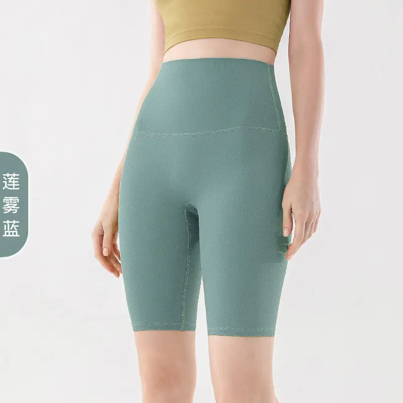 Women's Blue High Waist Yoga Shorts Summer Wear - Image 17