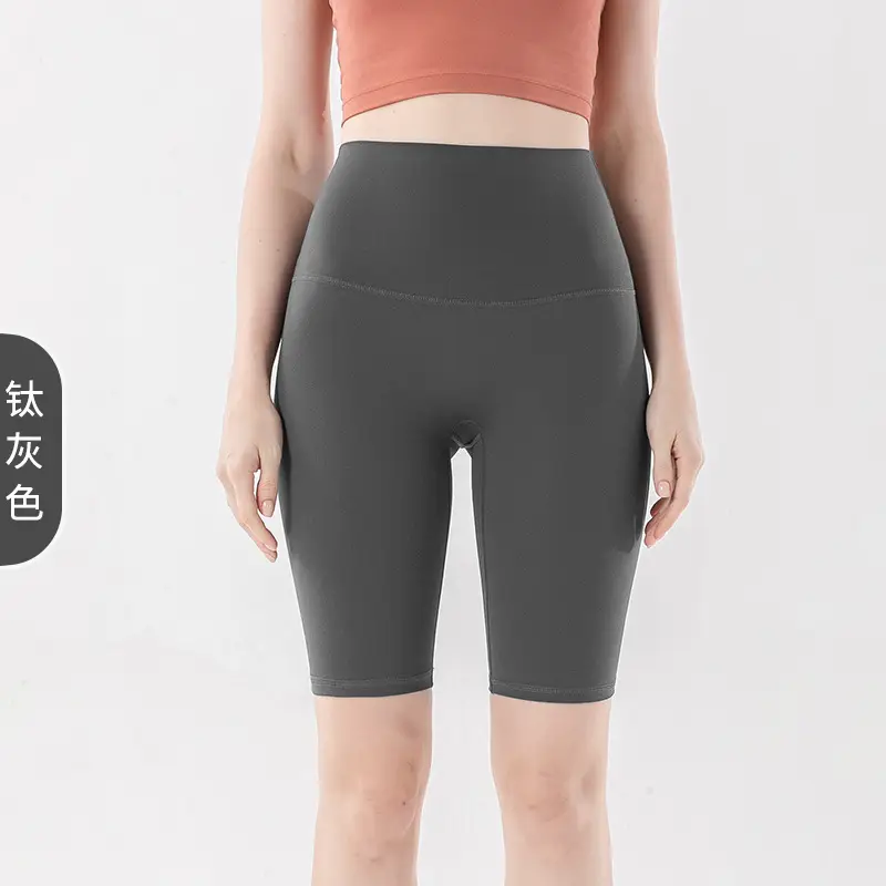 Women's Blue High Waist Yoga Shorts Summer Wear - Image 3