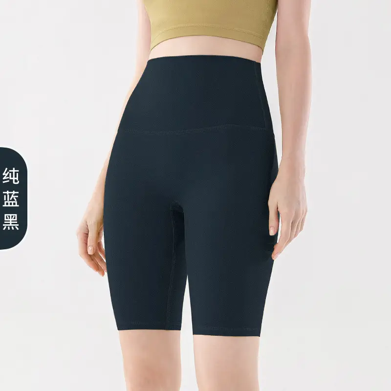Women's Blue High Waist Yoga Shorts Summer Wear - Image 4