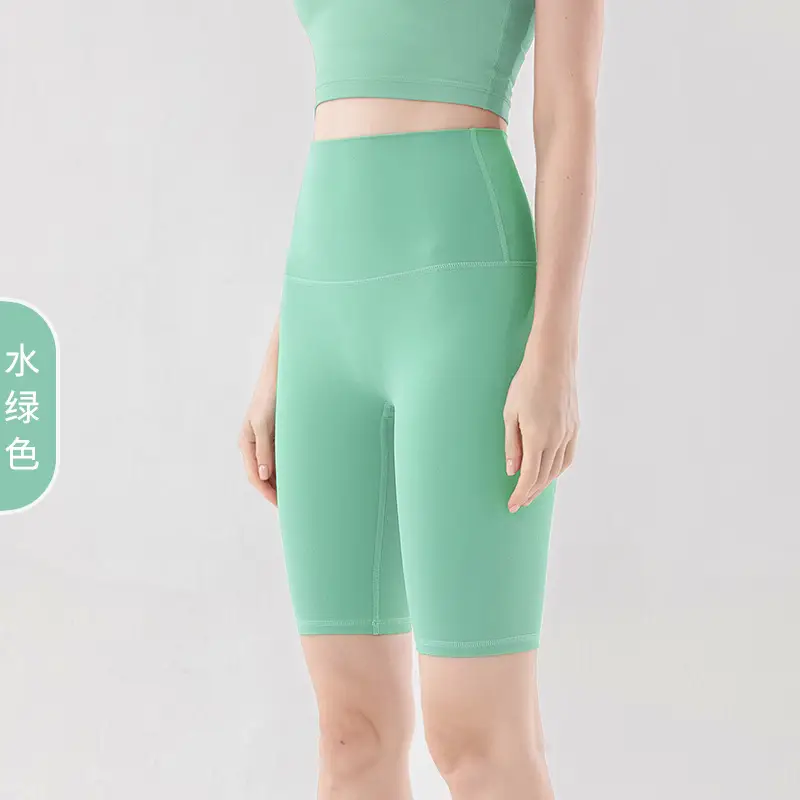 Women's Blue High Waist Yoga Shorts Summer Wear - Image 8