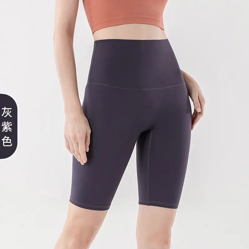 Women's Blue High Waist Yoga Shorts Summer Wear - Image 9