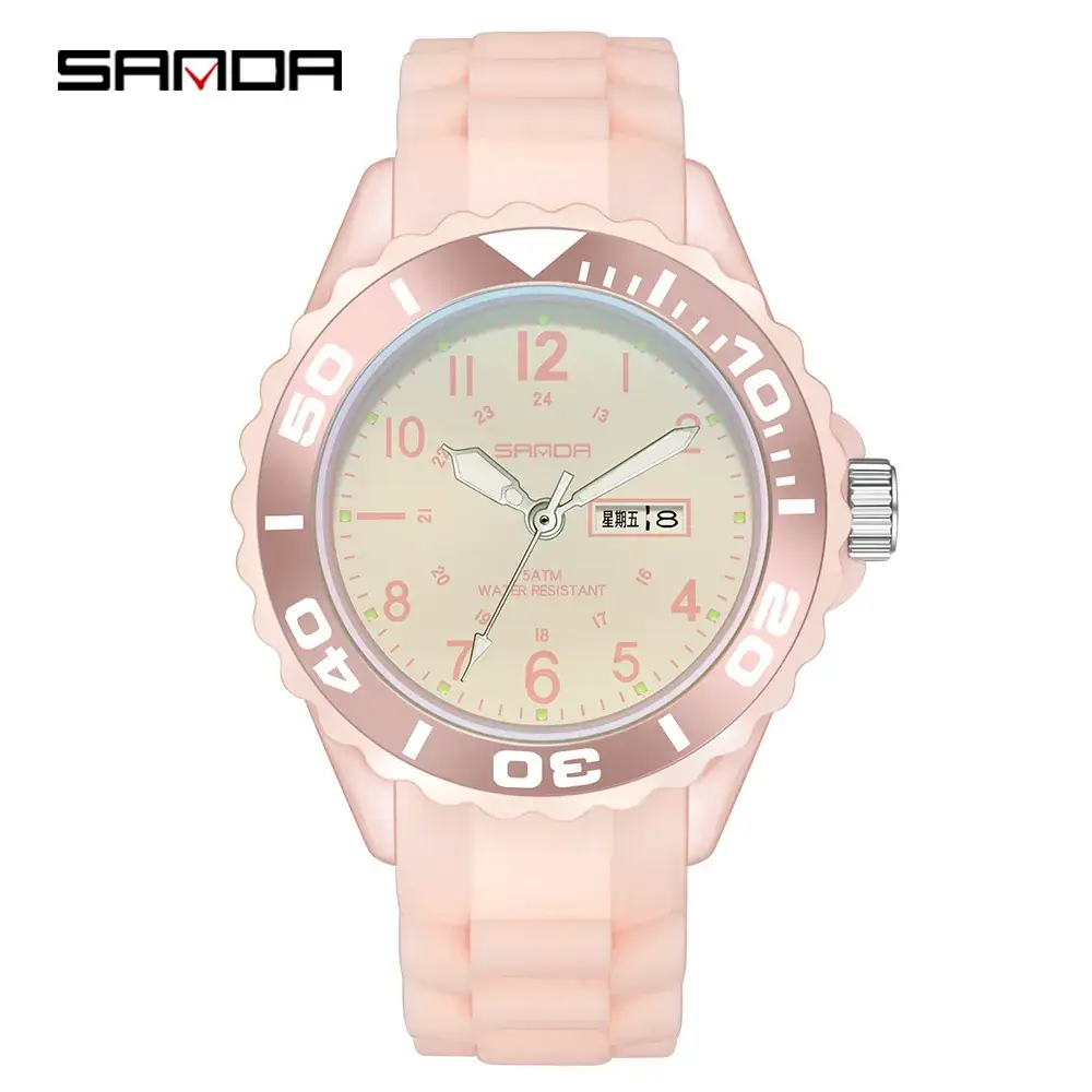 Sanda Pink Quartz Watch for Girls Boys Middle School - Image 16