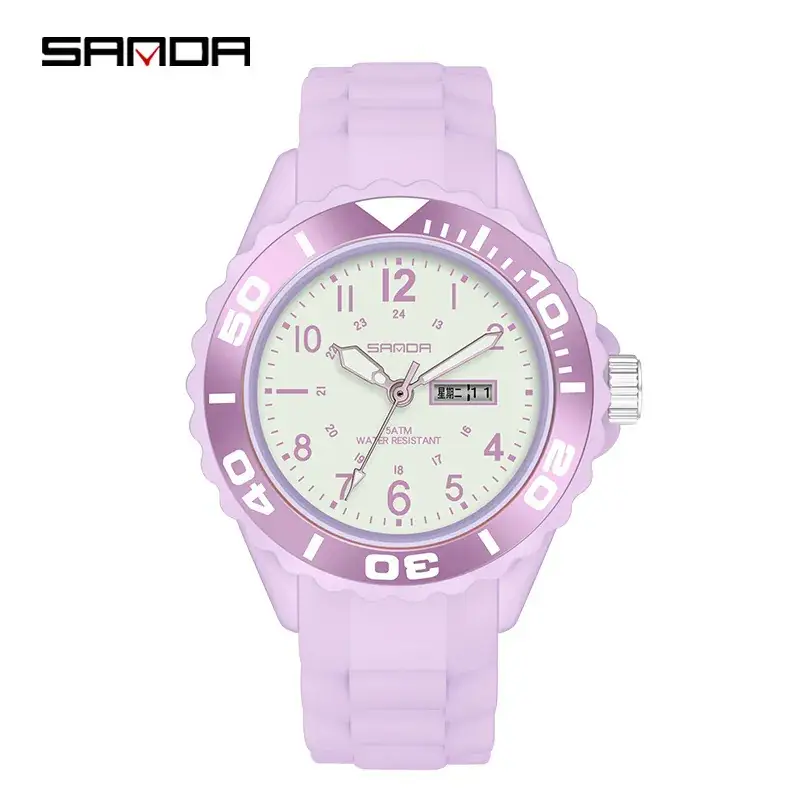 Sanda Pink Quartz Watch for Girls Boys Middle School - Image 3