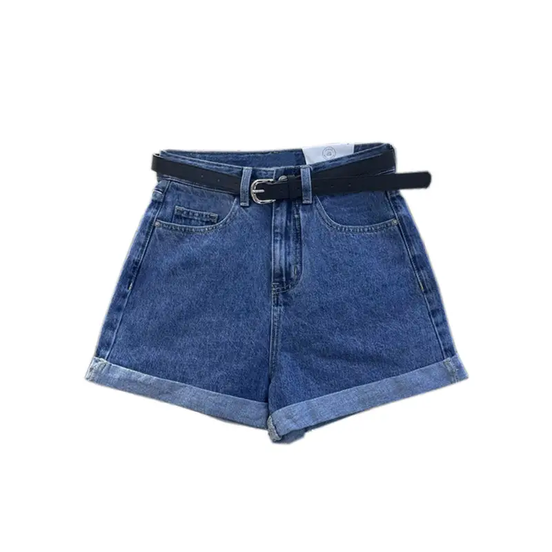 Women Denim Shorts Wide Leg Casual White - Image 9