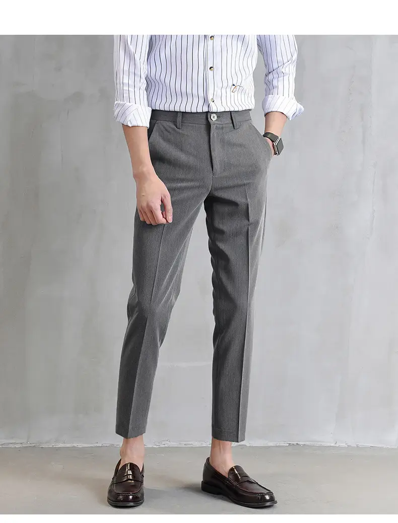 Men's Slim Fit Trousers 2022 British Style Ankle Length — feature 14