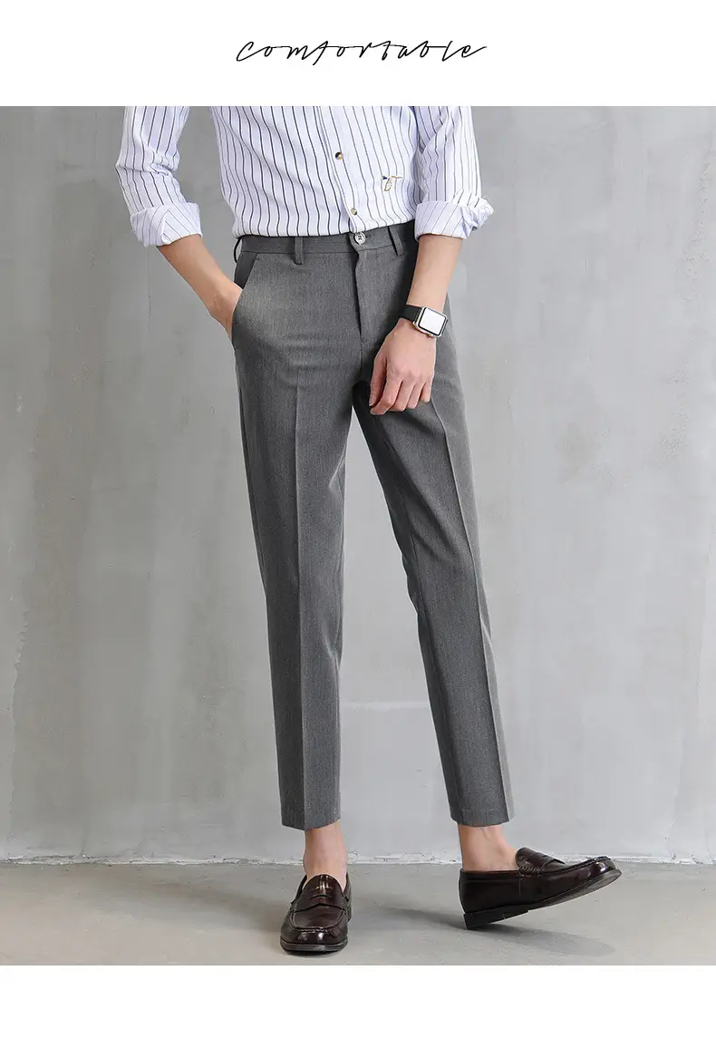 Men's Slim Fit Trousers 2022 British Style Ankle Length — feature 16