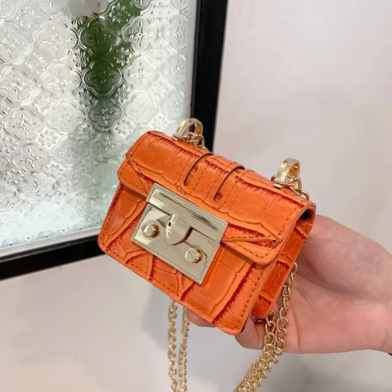 Silver Crocodile Chain Mini Shoulder Bag for Women - Image 8