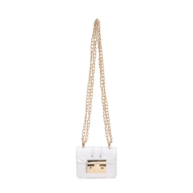 Silver Crocodile Chain Mini Shoulder Bag for Women - Image 11