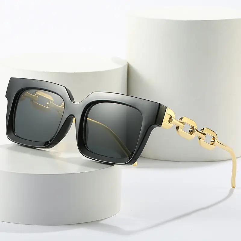 European American Hip Hop Metal Chain Sunglasses for Women - Image 8