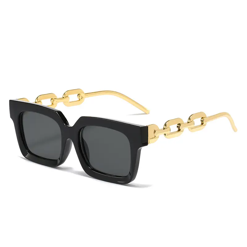 European American Hip Hop Metal Chain Sunglasses for Women