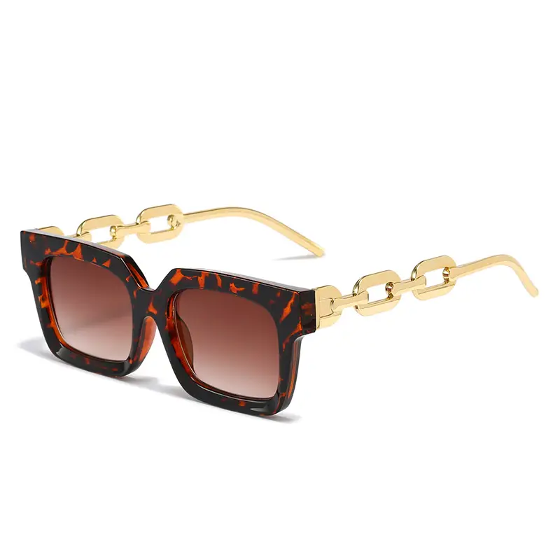 European American Hip Hop Metal Chain Sunglasses for Women - Image 3