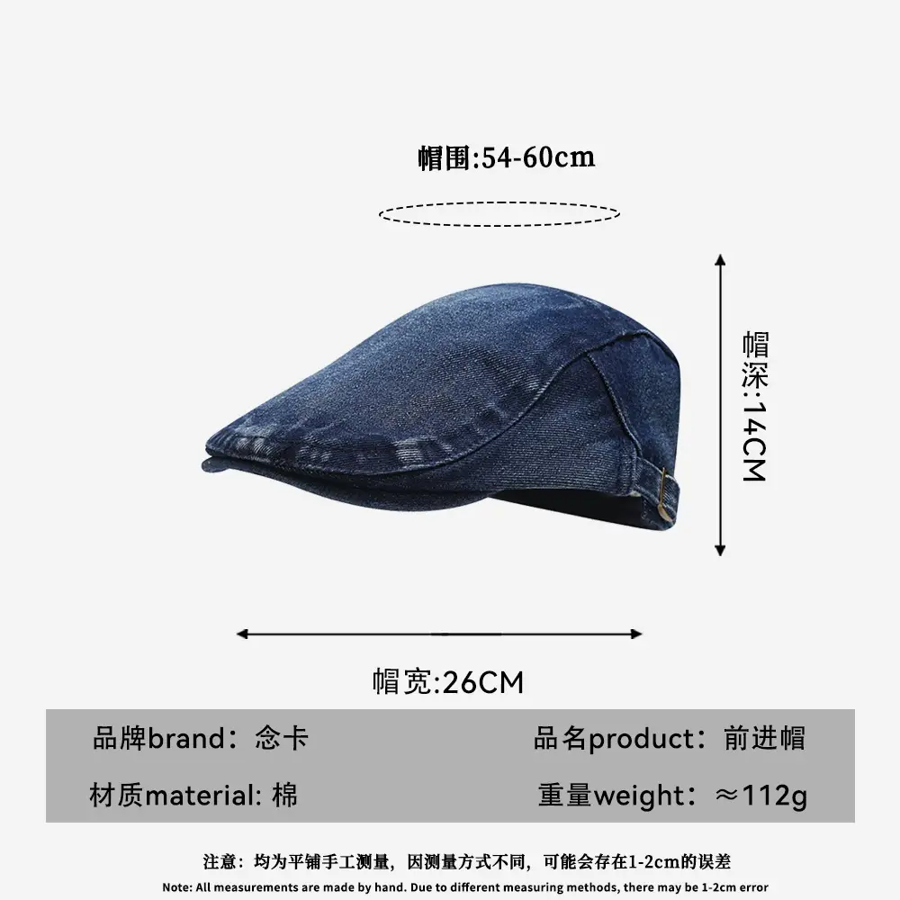 Men Vintage Denim Cap Light Blue UPF50+ - Image 8