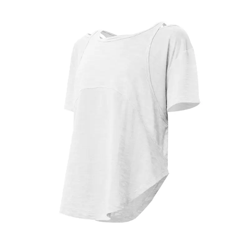 Women Crossbody Yoga Top Light Pink Loose Fit - Image 2