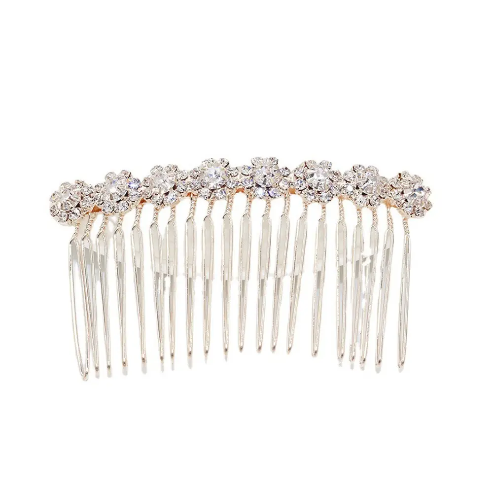 Korean Style Rhinestone Hair Comb with Sunflower Design - Image 8