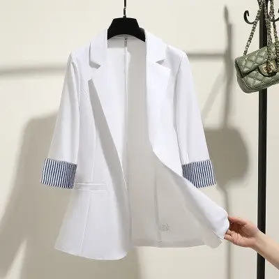 Women's New Korean Style Slim Fit Suit Jacket Beige — feature 3