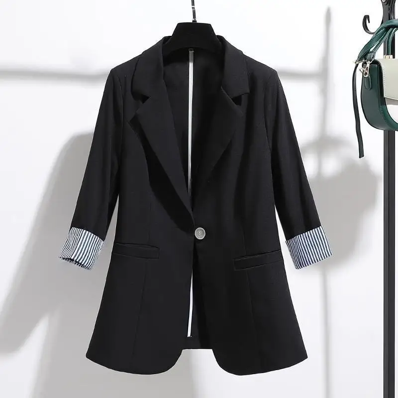 Women's New Korean Style Slim Fit Suit Jacket Beige — feature 4