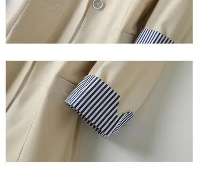Women's New Korean Style Slim Fit Suit Jacket Beige — feature 6