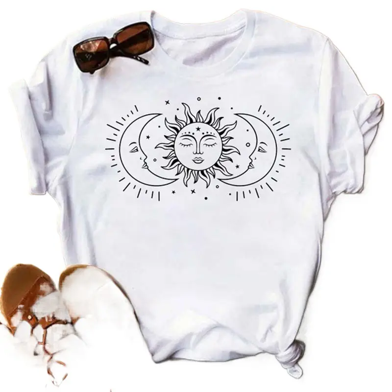 Women Pink Moon Butterfly T-Shirt with Star Design - Image 30