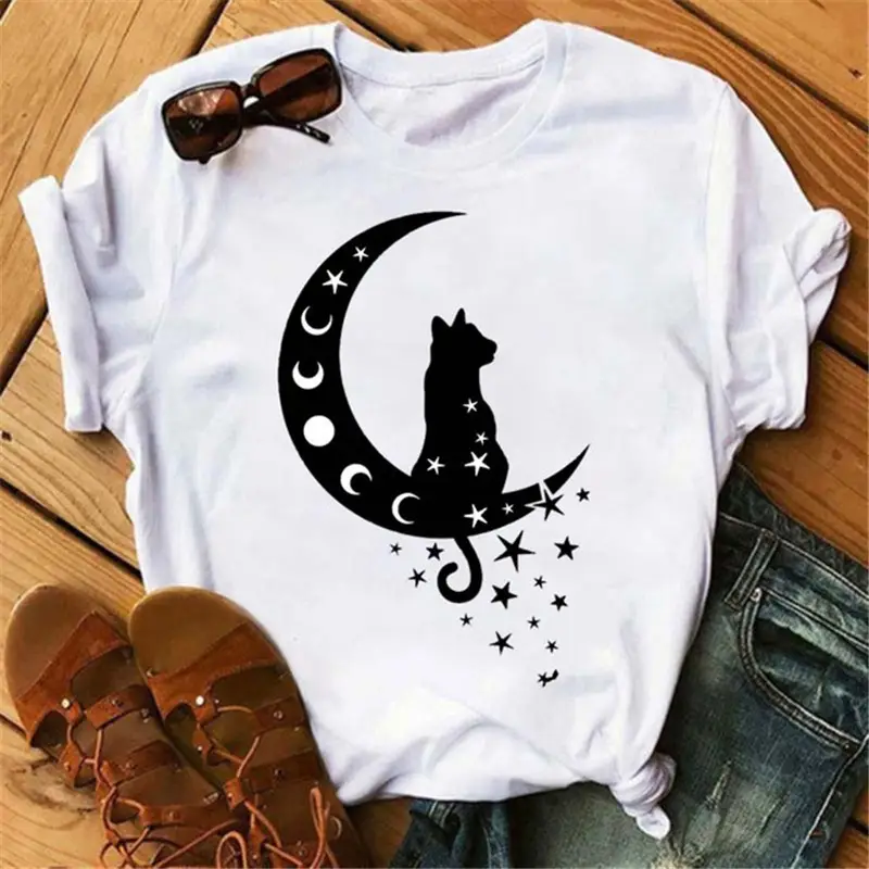 Women Pink Moon Butterfly T-Shirt with Star Design - Image 11