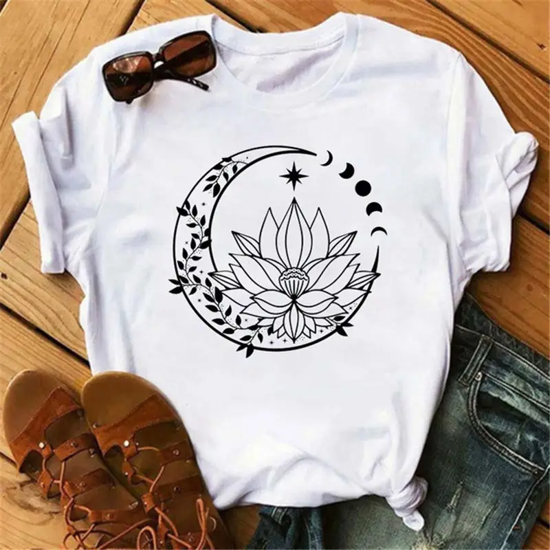 Women Pink Moon Butterfly T-Shirt with Star Design - Image 12