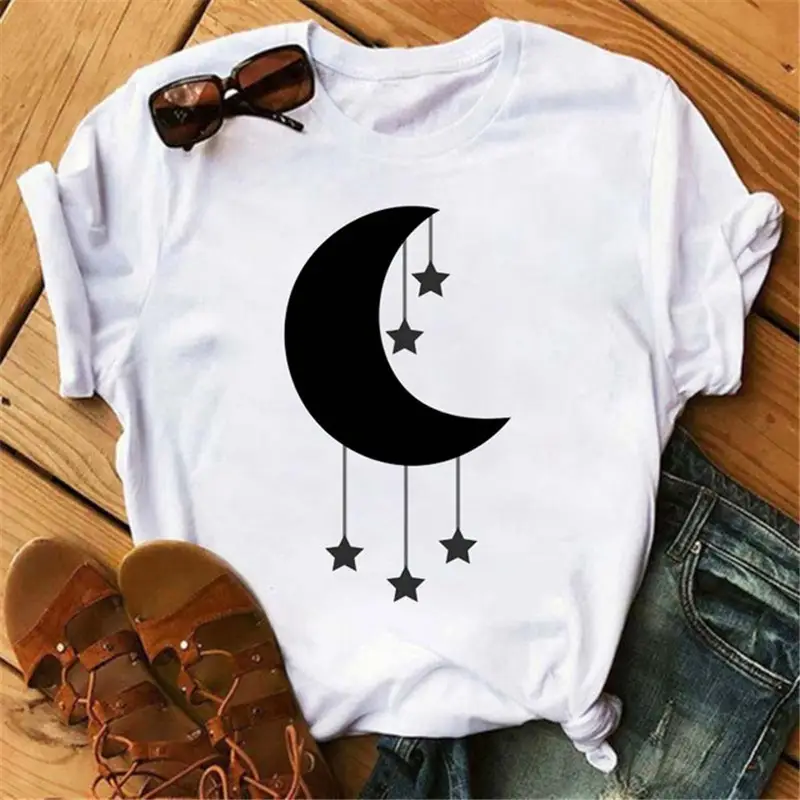 Women Pink Moon Butterfly T-Shirt with Star Design - Image 13
