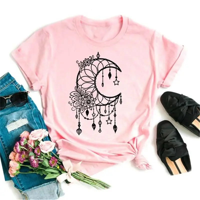Women Pink Moon Butterfly T-Shirt with Star Design - Image 18