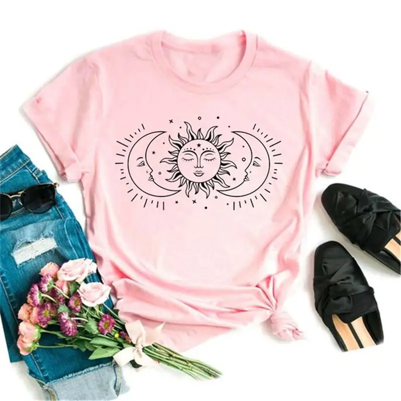 Women Pink Moon Butterfly T-Shirt with Star Design - Image 20