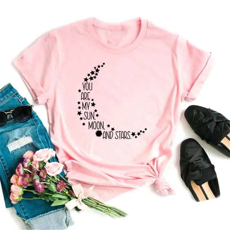 Women Pink Moon Butterfly T-Shirt with Star Design - Image 23