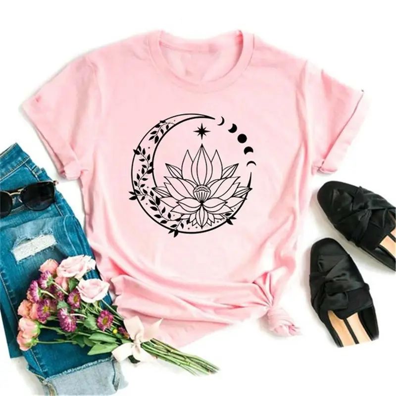 Women Pink Moon Butterfly T-Shirt with Star Design - Image 25