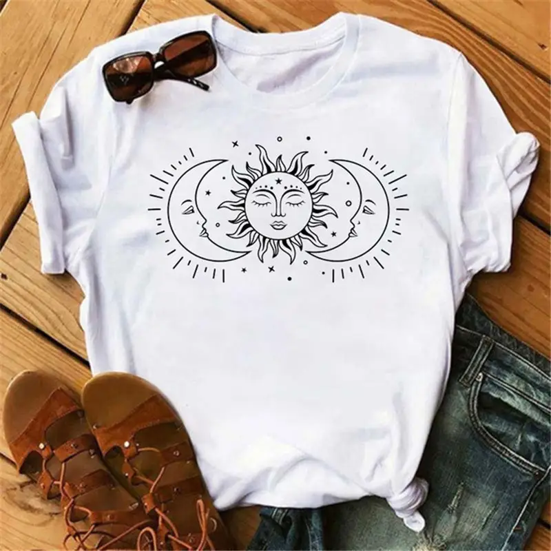 Women Pink Moon Butterfly T-Shirt with Star Design - Image 7