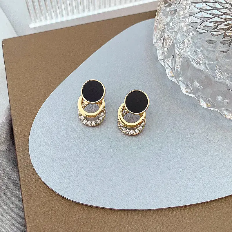 Black Multi-Layer Earrings for Women