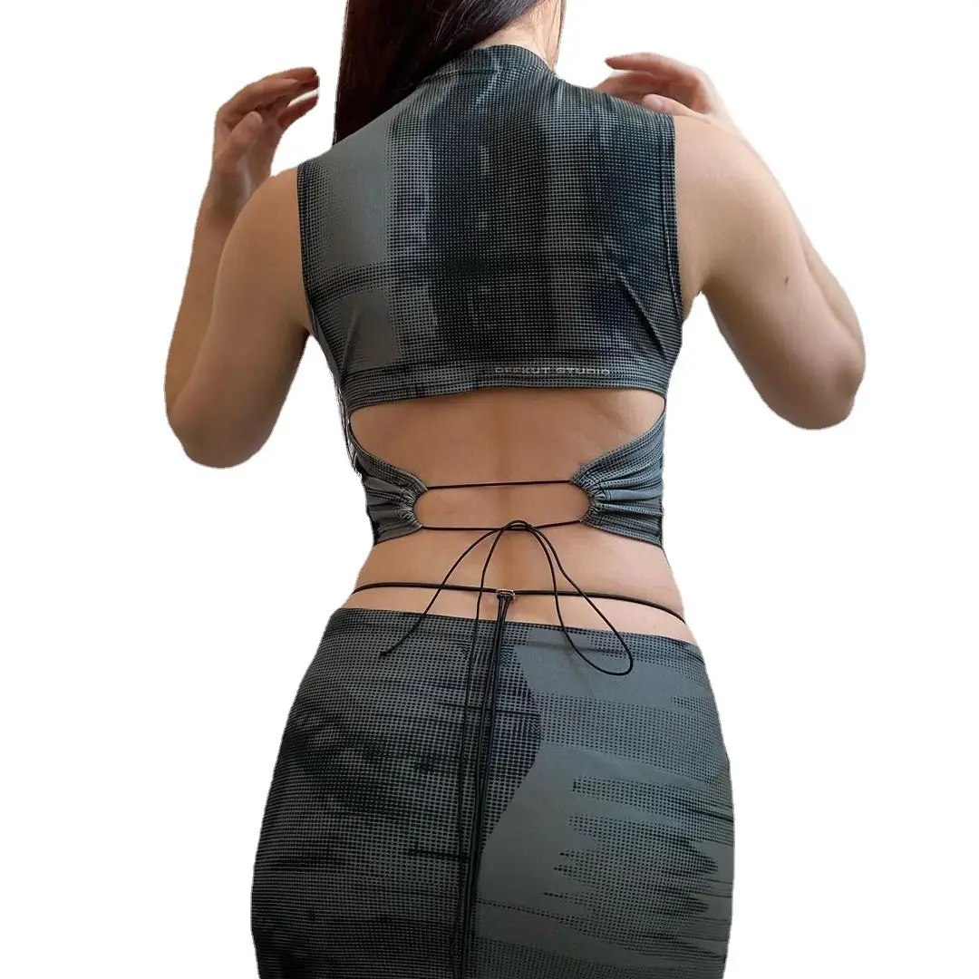 Women Sleeveless Hollow Vests Black Summer Top