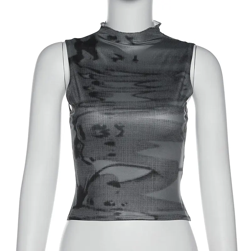 Women Sleeveless Hollow Vests Black Summer Top — feature 11