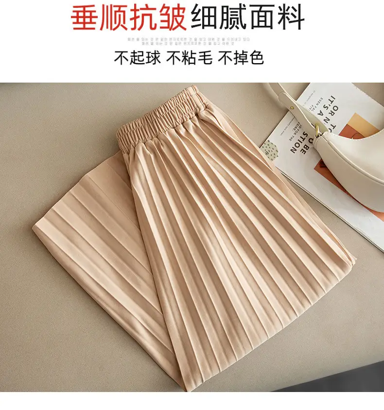 Black Pleated A-Line Skirt for Women Spring Fall Draped High Waist Slimming Look 2025 — feature 23