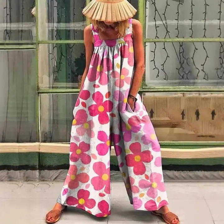 Women Floral Wide Leg Pants Summer 2023 - Image 6