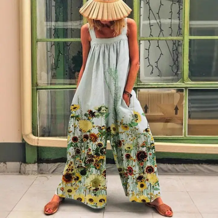 Women Floral Wide Leg Pants Summer 2023 - Image 7