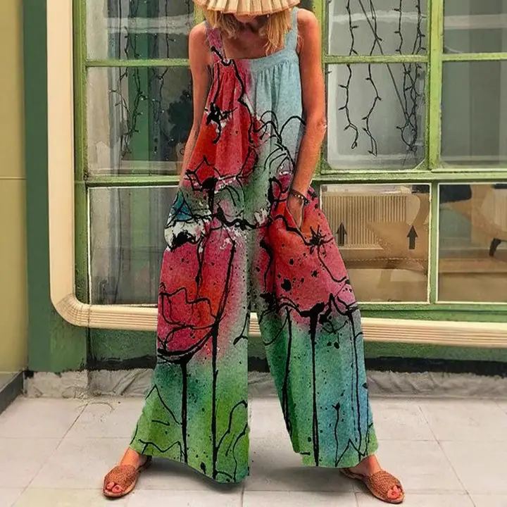 Women Floral Wide Leg Pants Summer 2023 - Image 9