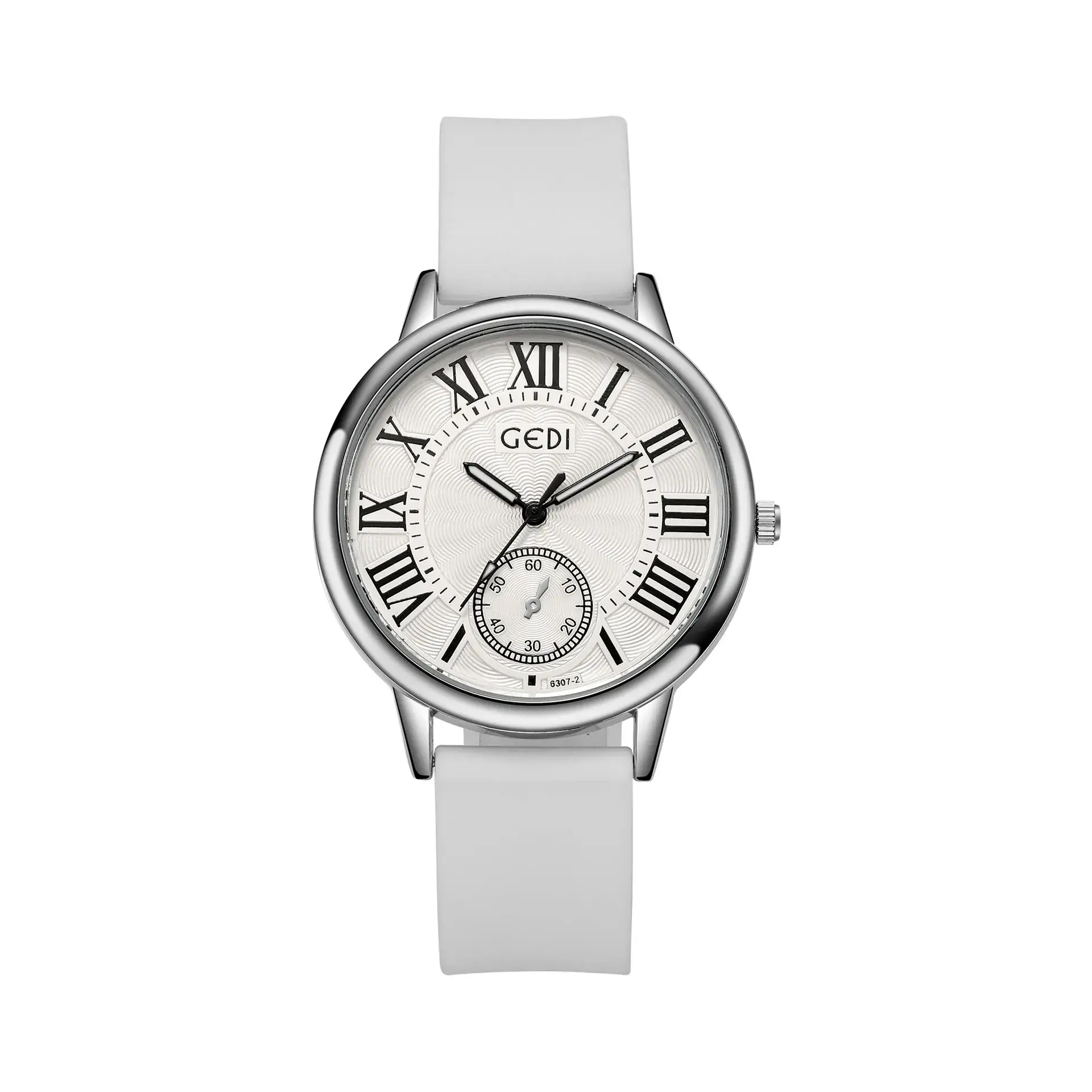 Women's Black Roman Dial Quartz Watch with Silicone Band