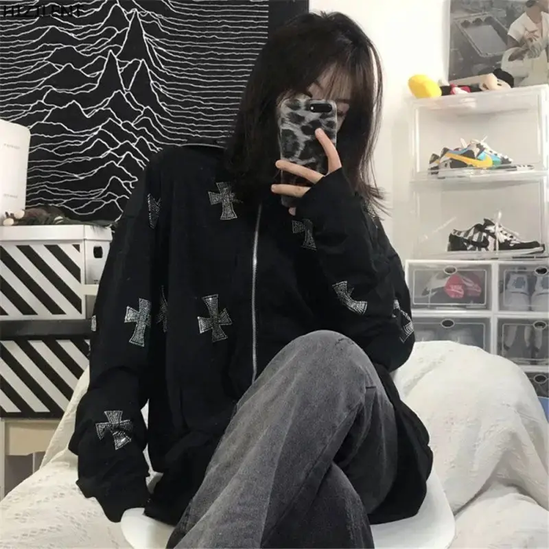 Women Printed Tie-Dye Hooded Sports Top Black - Image 6