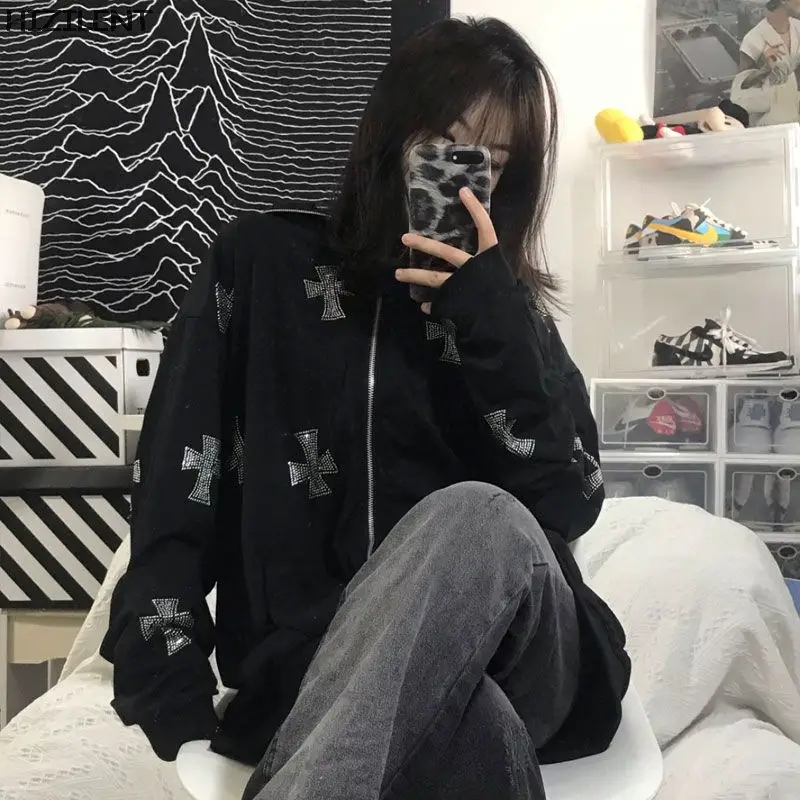 Women Printed Tie-Dye Hooded Sports Top Black — feature 11