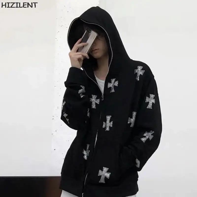 Women Printed Tie-Dye Hooded Sports Top Black — feature 13