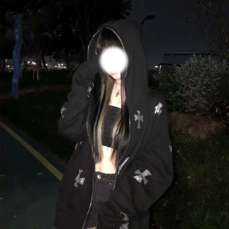 Women Printed Tie-Dye Hooded Sports Top Black — feature 5