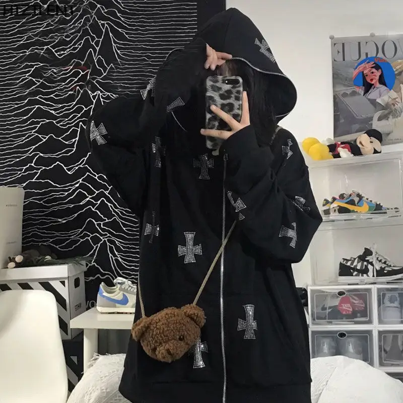 Women Printed Tie-Dye Hooded Sports Top Black — feature 9