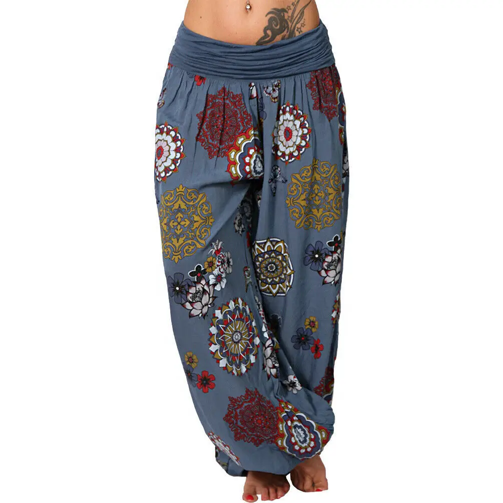 2022 Digital Print Long Wide Leg Pants Green Camo - Image 15