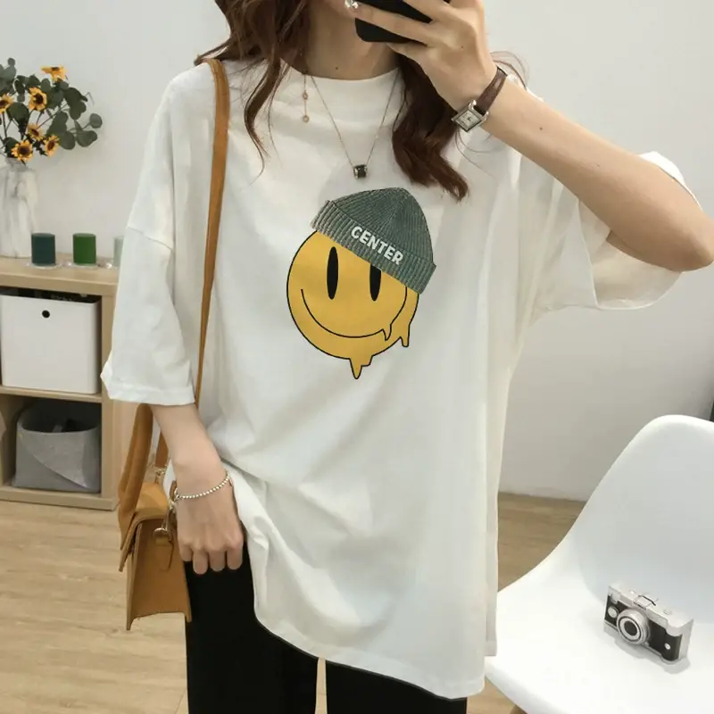 Pregnant Women's Cotton T-shirt Mid Length Loose Fit — feature 13