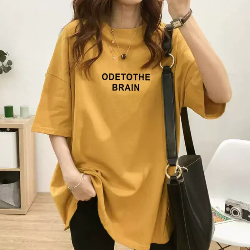 Pregnant Women's Cotton T-shirt Mid Length Loose Fit — feature 15
