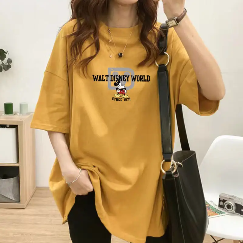 Pregnant Women's Cotton T-shirt Mid Length Loose Fit