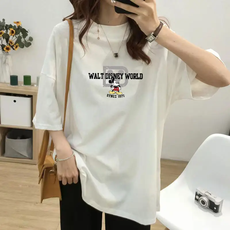 Pregnant Women's Cotton T-shirt Mid Length Loose Fit